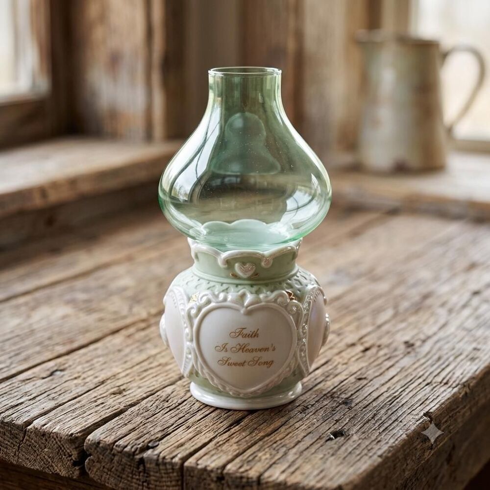 Vintage Precious Moments "Faith Is Heavens Sweet Song" Hurricane Votive